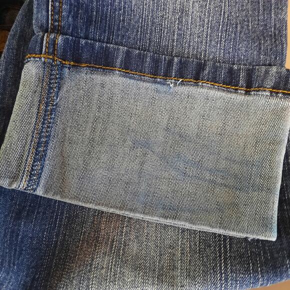 SOUTHPOLE WOMENS 9 BLUE DENIM CAPRI‎ CUFFED EMBELLISHED CITY HIP HOP FESTIVAL - Picture 8 of 8